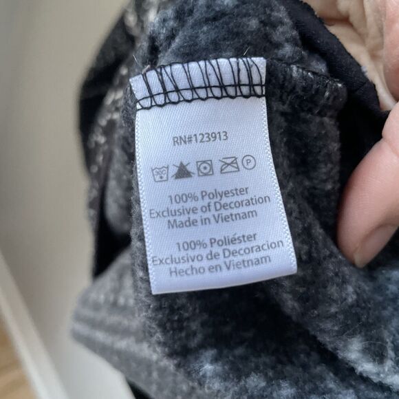 Jachs Cabin Women's‎ Brushed Fleece Pullover Sweater Black Fair Isle Size Large - Picture 5 of 8